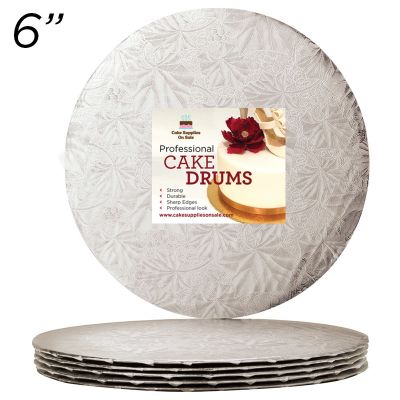 6" Silver Round Thin Drum 1/4", 50 count