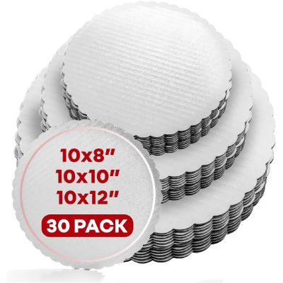 8"-10"-12" White Scalloped Edge Boards, 10 ct.