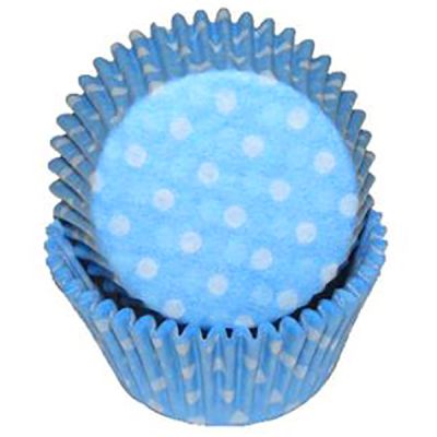 Light Blue Polka Dot Mini Baking Cups, 500 ct.