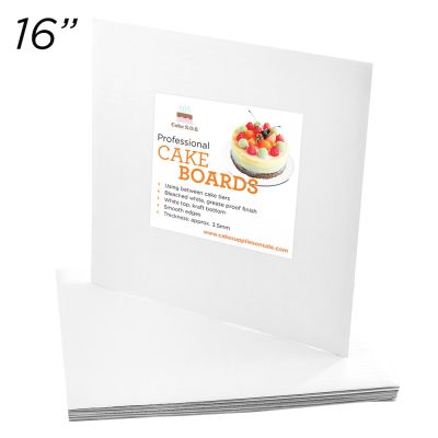 16" Square Coated Cakeboard, 25 ct