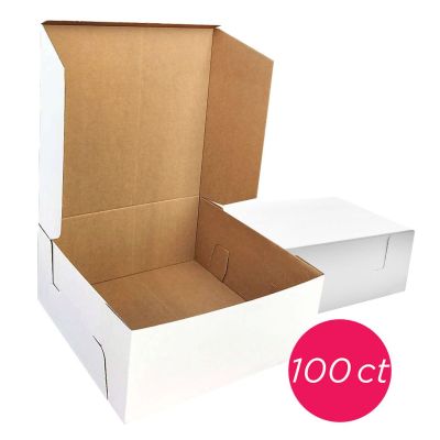 10x10x5 White/Brown Kraft Cake Box, 100 ct.