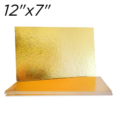 12"x7" Gold Solid Cake Board, Thin Drum 3 mm, 10 ct. 