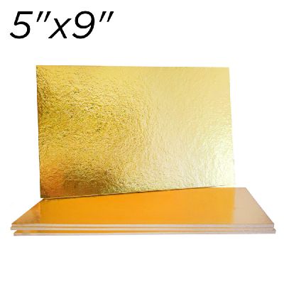 5"x9" Gold Solid Cake Boards 1.5 mm, 10 ct.