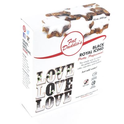 Fat Daddio's Royal Icing Mix Black 15 Oz.