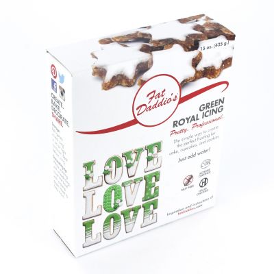 Fat Daddio's Royal Icing Mix Green 15 Oz.