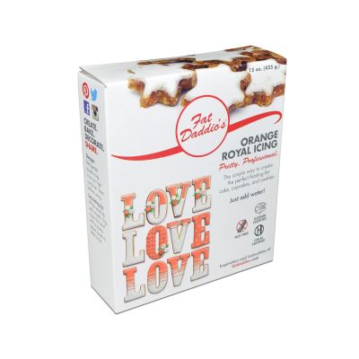 Fat Daddio's Royal Icing Mix Orange 15 Oz.