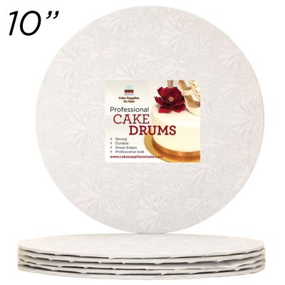 10" White Round Thin Drum 1/4", 50 count