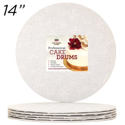 14" White Round Thin Drum 1/4", 50 count