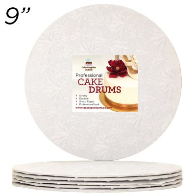 9" White Round Thin Drum 1/4", 50 count